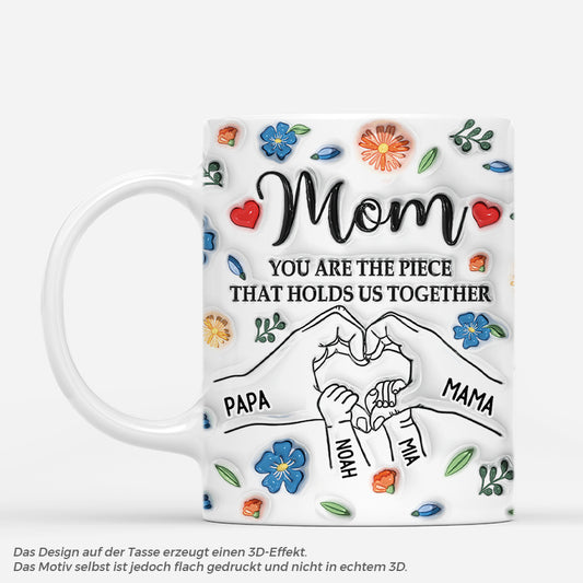 4399MGE1 3d druck effekt du bist das puzzleteil das uns zusammenhalt personalisierte tasse mama 4399M3Q5A