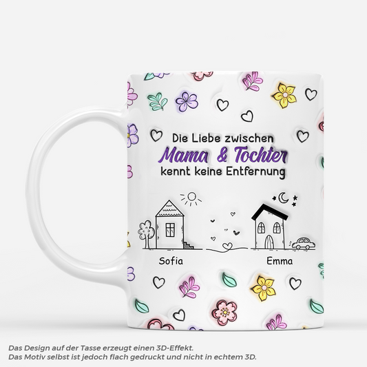 4420MGE1 3d druck effekt die liebe zwischen  und  kennt keine entfernung personalisierte tasse mama 4420M