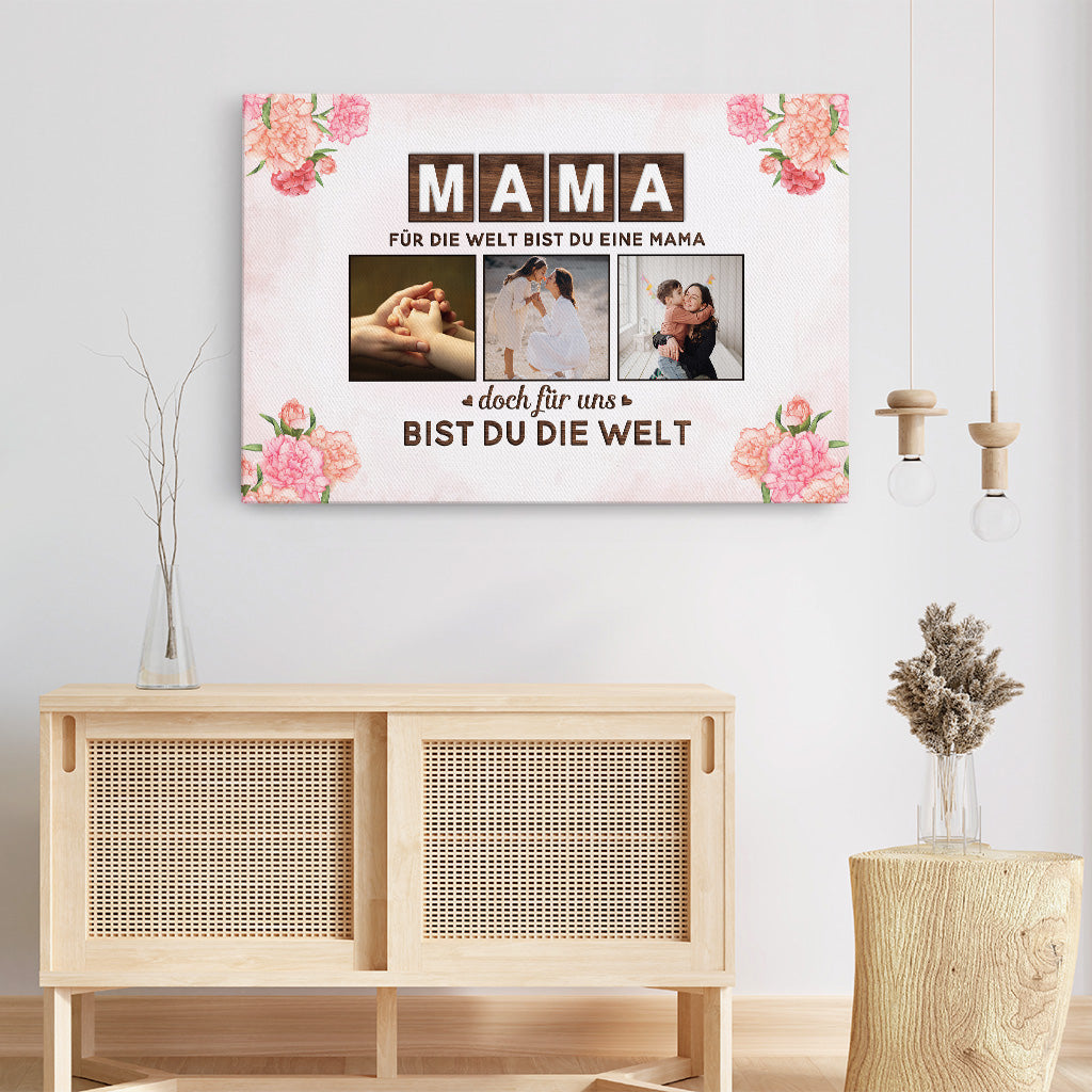 4472CGE3 fur uns bist du die welt personalisierte leinwand mama foto 4472C5L5A