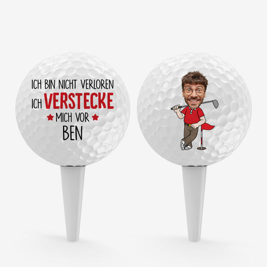 4485KGE1 ich bin nicht verloren personalisierter golfball_ fur manner mit gesicht lustig 4485KTM3B