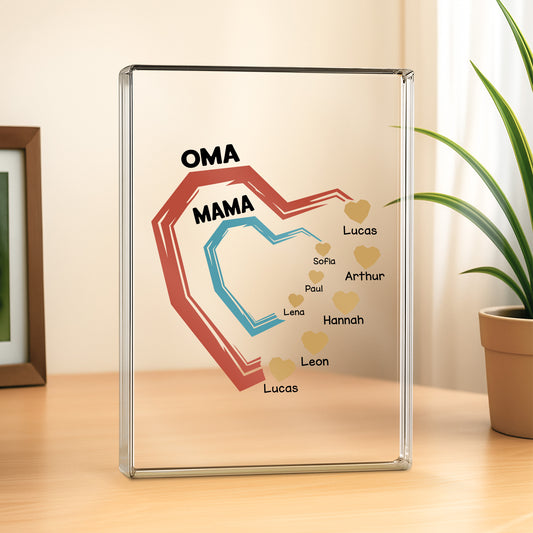 4492RGE2 herzen papa opa personalisierte acryl plakette opa 4492RTMAB