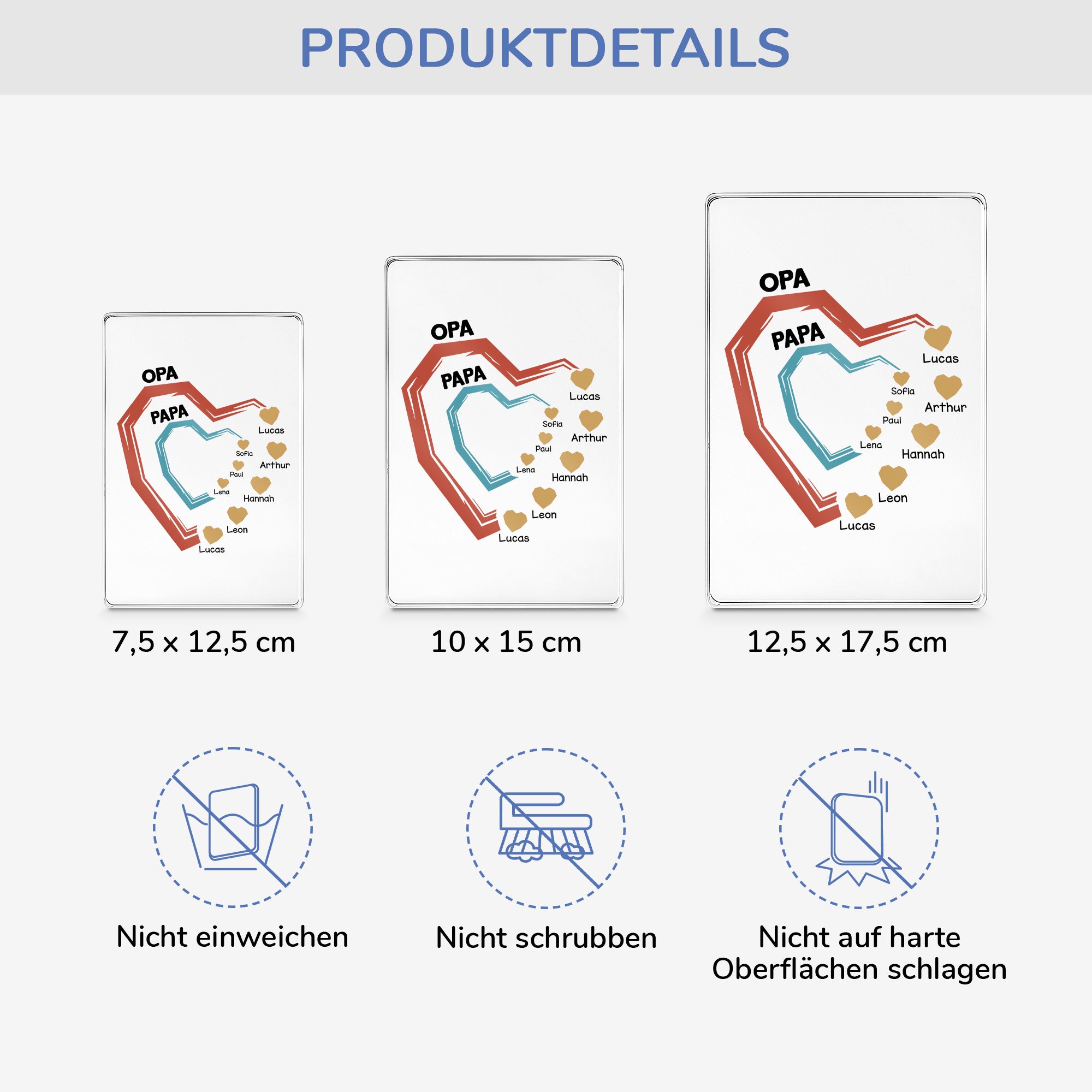 4492RGE3 herzen papa opa personalisierte acryl plakette opa 4492RTMAB