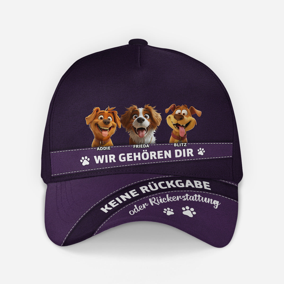 4494JGE2 wir gehoren dir kappe personalisieren hunde lustig 4494JKHMC