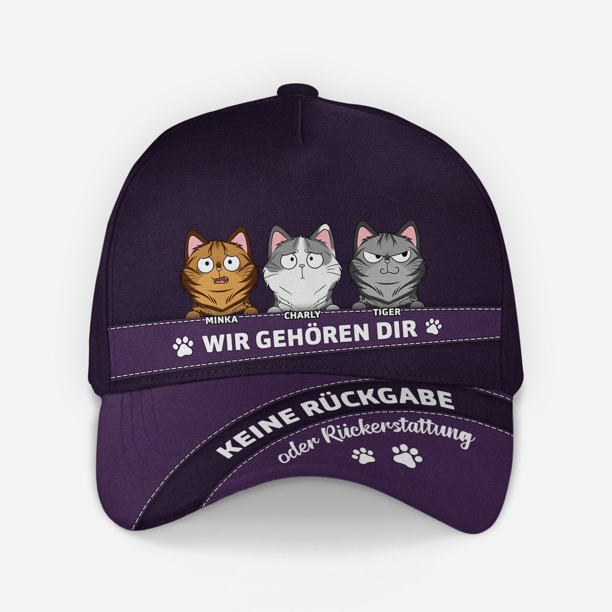 4494JGE2 wir gehoren dir kappe personalisieren katzen lustig 4494JKHMD