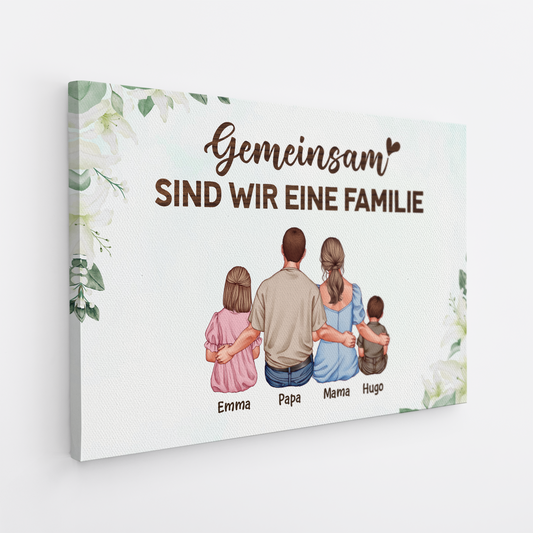 4503CGE2 gemeinsam sind wir eine familie leinwand personalisiert familie_ 4503C5T5I