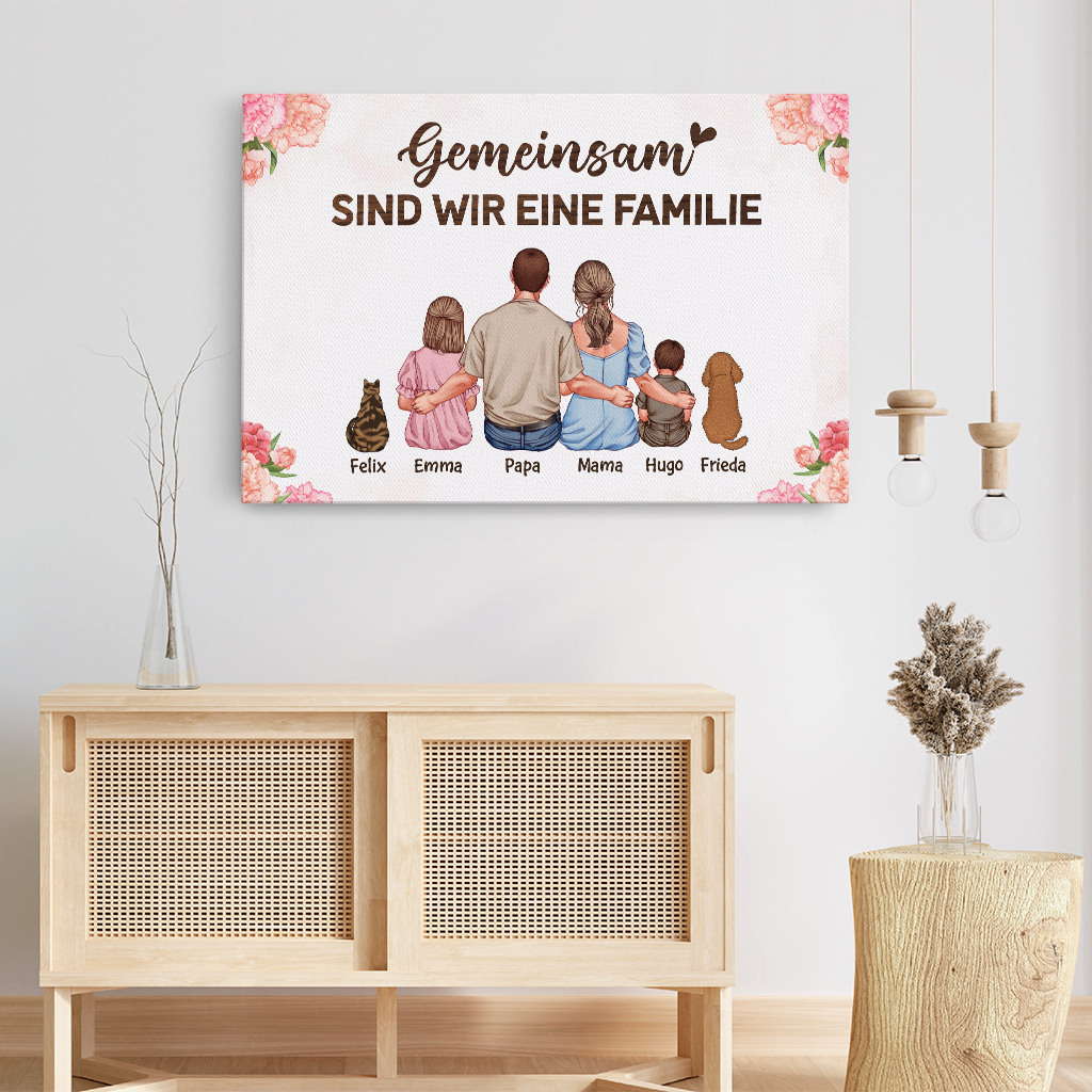 4503CGE3 gemeinsam sind wir eine familie leinwand personalisiert familie_ 4503C5T5I