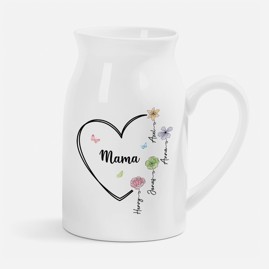 4540OGE1 herz  blumen personalisiertes geschenk  keramik vase oma  mama 4540o