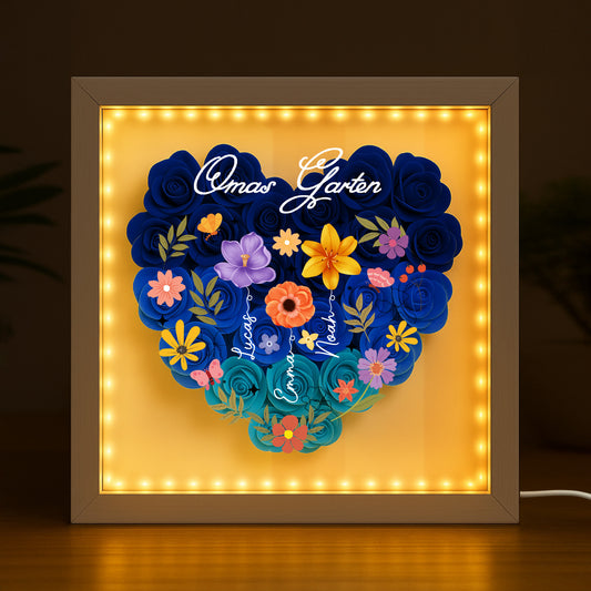 4541OGE2 mamas garten blumen 3d bilderrahmen personalisiert mama oma 4541oslta