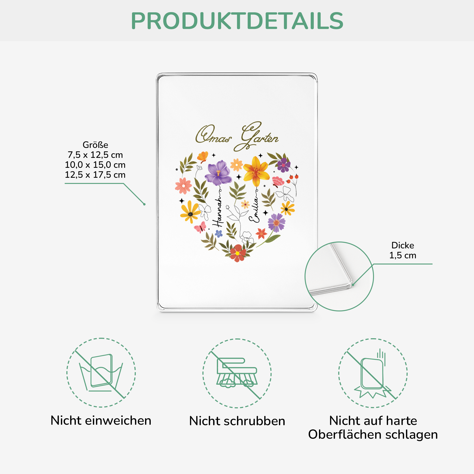 4541RGE3 mamas garten rechteck acryl aufsteller personalisiert mama  oma 4541rslta