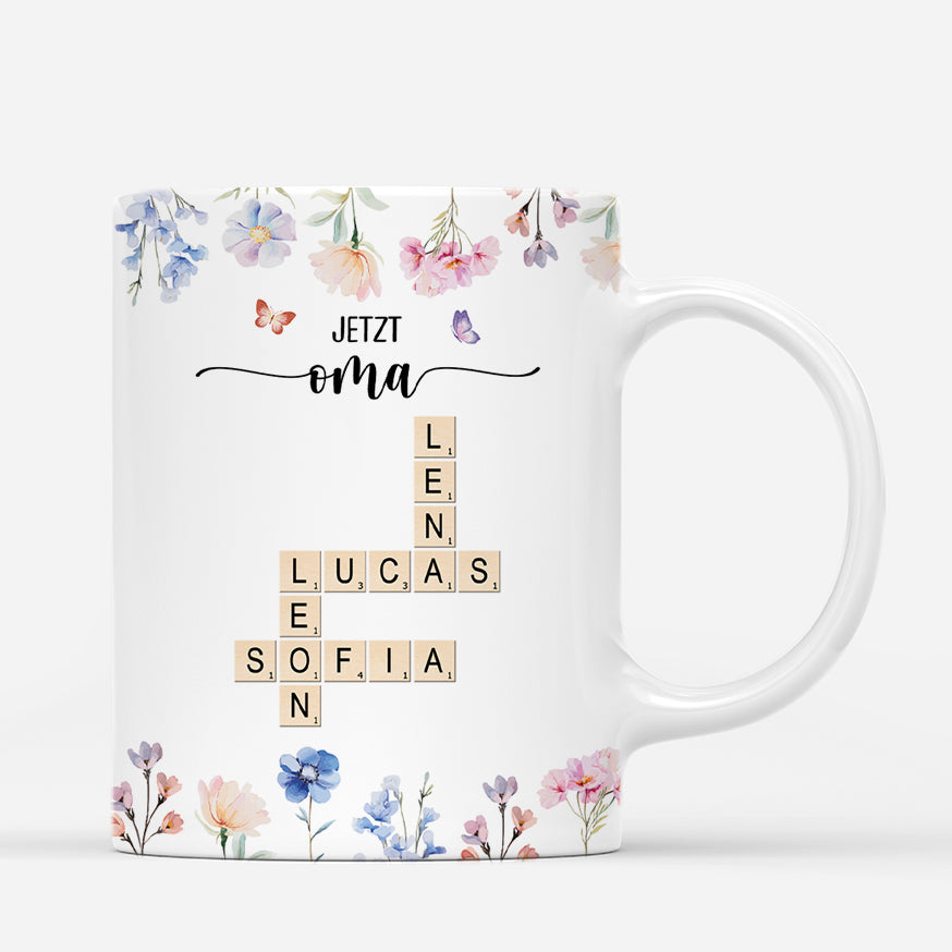 4542MGE3 zuerst mama jetzt oma blumen kreuzwortratsel tasse oma personalisiert_ 4542M3T5A
