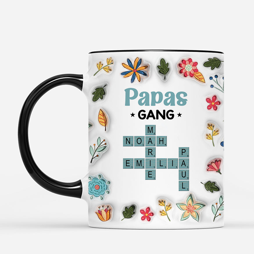 4591MGE2 3d druck effekt mamas gang kreuzwortratsel blumen personalisierte tasse mama 4591M5T5A