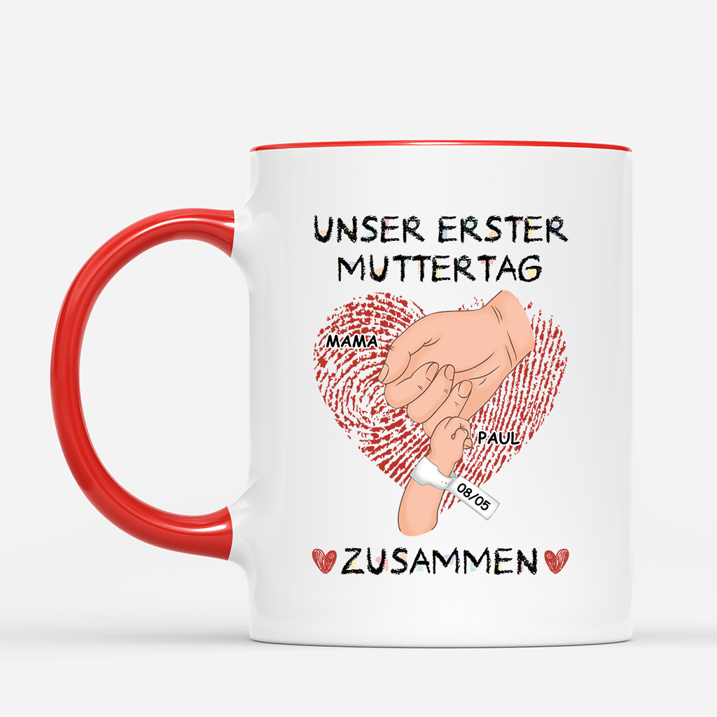 4595MGE2 unser erster vatertag zusammen buntstifte personalisierte tasse papa 4595MTH3B
