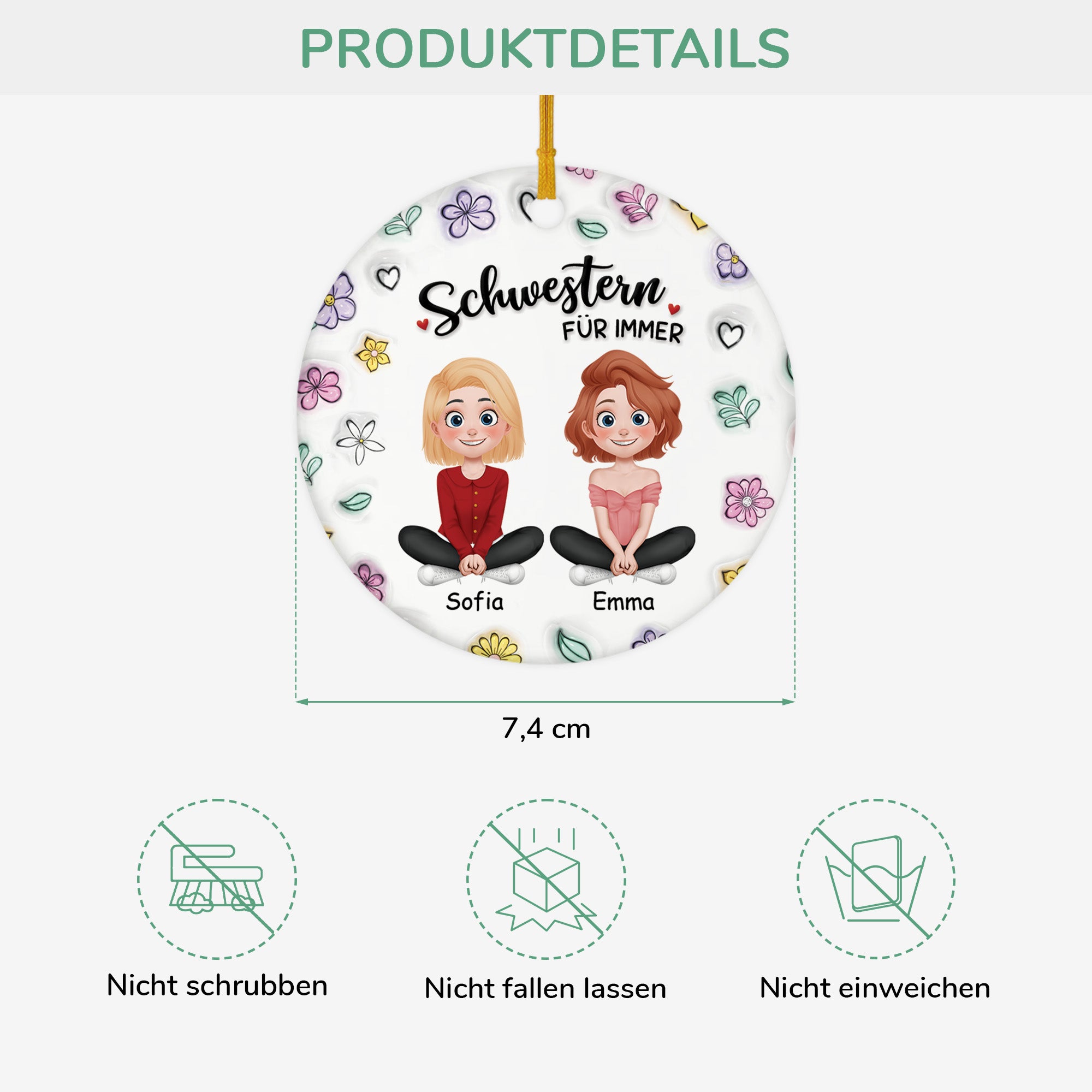 4600OGE3 3d druck effekt schwestern beste freundinnen fur immer personalisierte keramik tasse 4600O3M0F