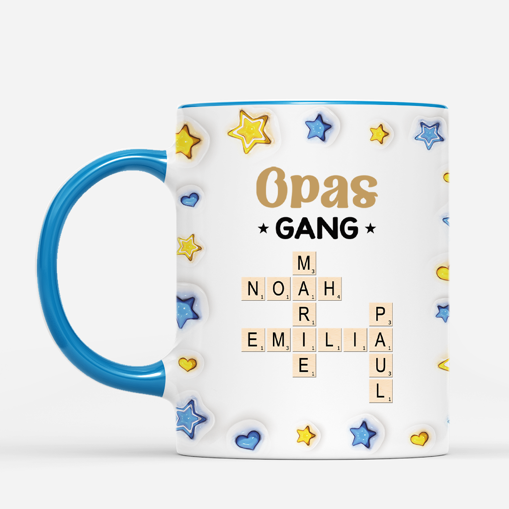 4615MGE2 3d druck effekt papas gang sterne kreuzwortratsel personalisierte tasse papa 4615MTH0B