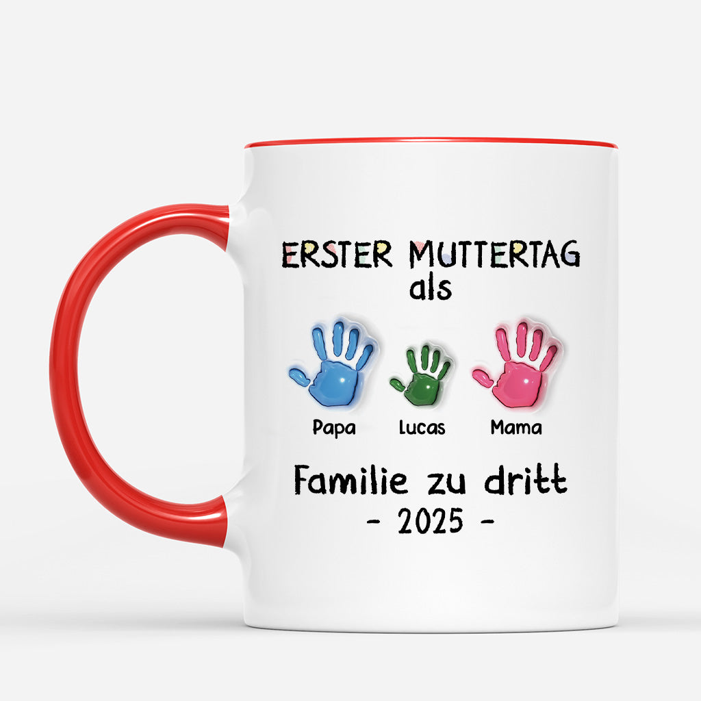 4632MGE2 3d druck effekt erster vatertag als familie zu handdruck personalisierte tasse papa_ 4632M8ITB