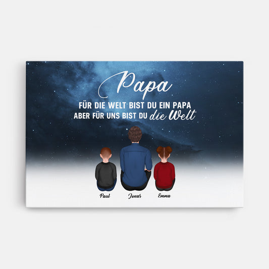 4637CGE1 aber fur uns bist du die welt personalisierte leinwand papa 4637CTINB