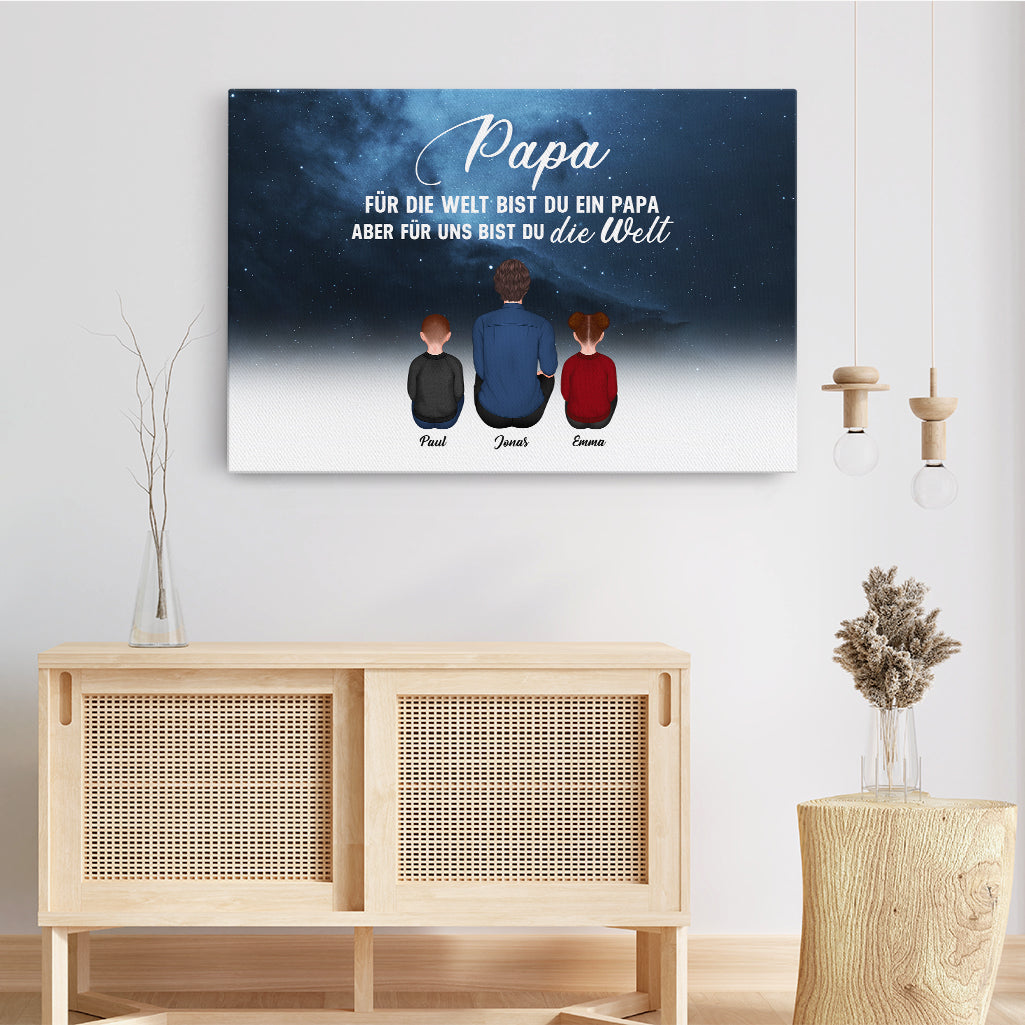 4637CGE3 aber fur uns bist du die welt personalisierte leinwand papa 4637CTINB
