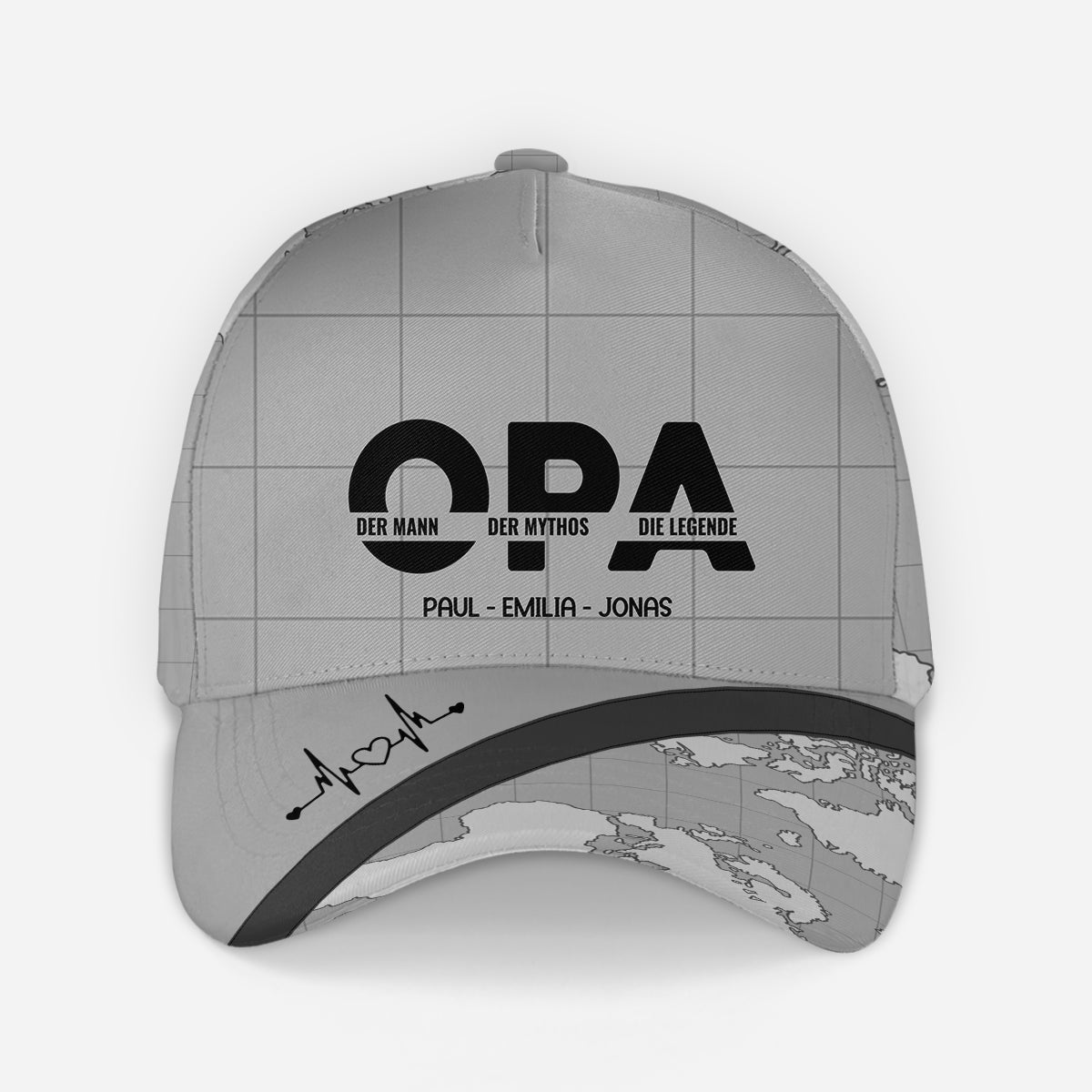 4646JGE2 der mann der mythos die legende weltkarte personalisierte cap fur papas 4646JKGNB