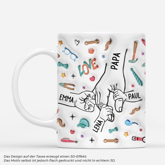 4647MGE1 3d druck effekt papa kinder helle gegenstande personalisierte tasse papa_ 4647M865B