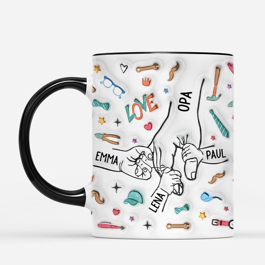 4647MGE2 3d druck effekt papa kinder helle gegenstande personalisierte tasse papa_ 4647M865B
