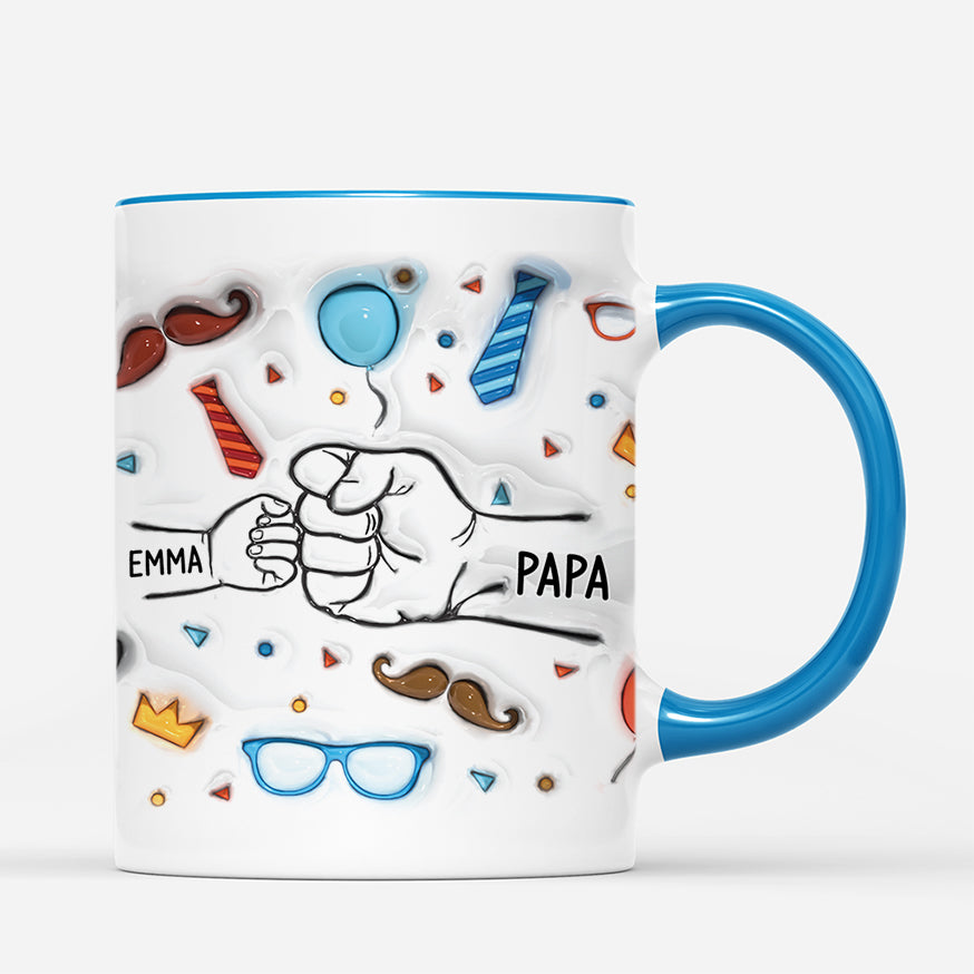 4653MGE3 3d druck effekt bester papa aller zeiten mit fausten personalisierte tasse papa_ 4653M5L5B