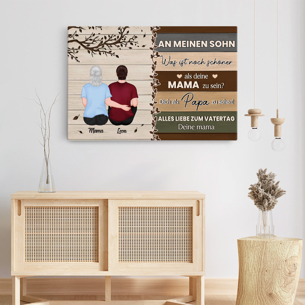 4654CGE3 an meinen sohn personalisierte leinwand papa mit foto zum vatertag 4654C6KAB