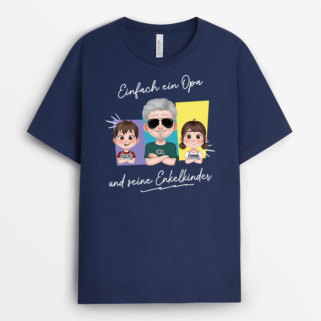 4661AGE2 einfach ein papa opa und seine kinder personalisierte t shirts manner 4661AKYNB
