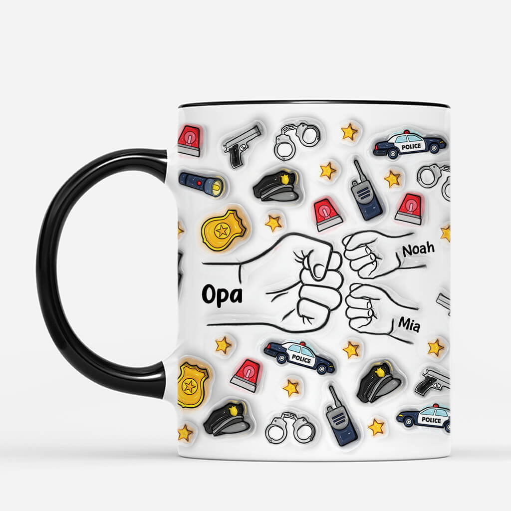 4683MGE2 3d druck effekt papa kinder polizei personalisierte tasse papa_ 4683M565B