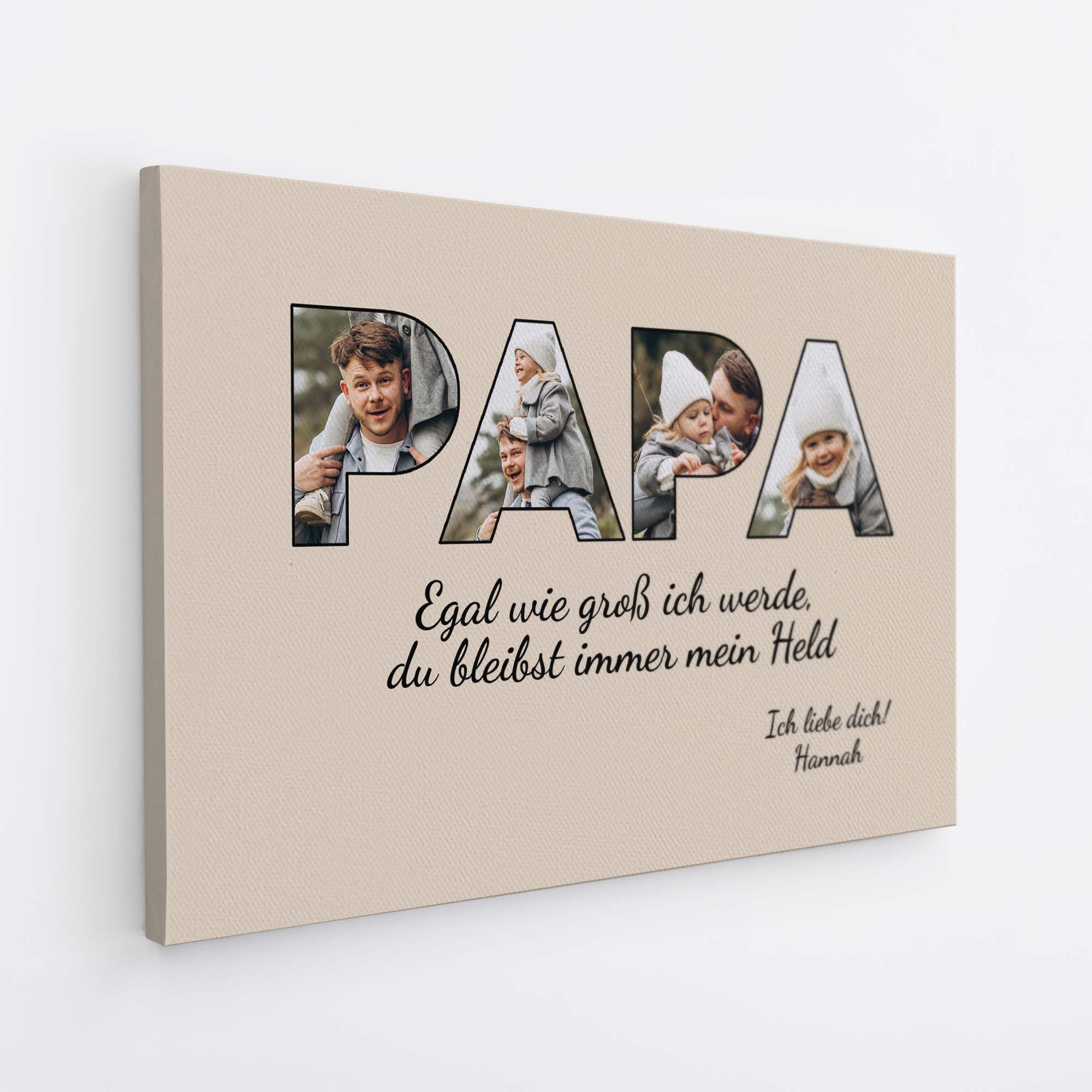 4689CGE2 egal wie gross wir werden personalisierte leinwand papa mit foto 4689C8T5B