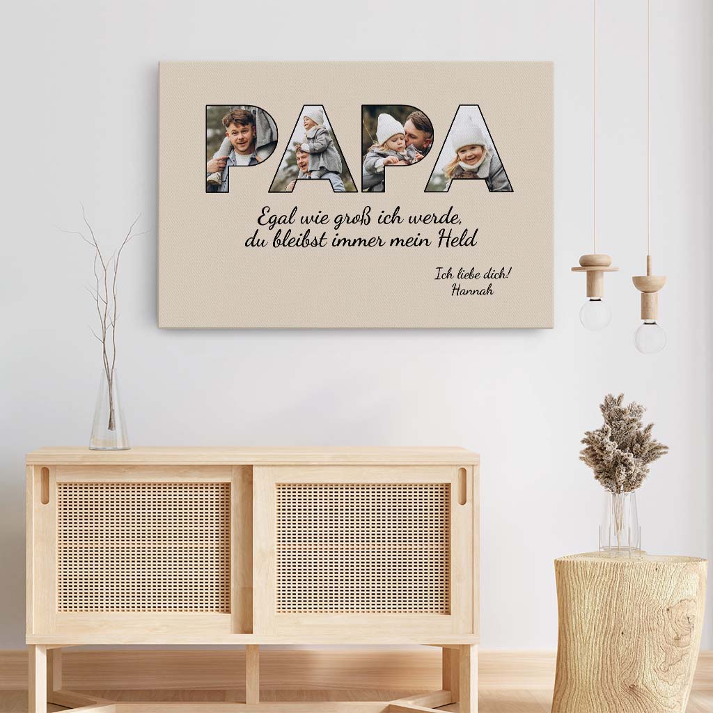 4689CGE3 egal wie gross wir werden personalisierte leinwand papa mit foto 4689C8T5B