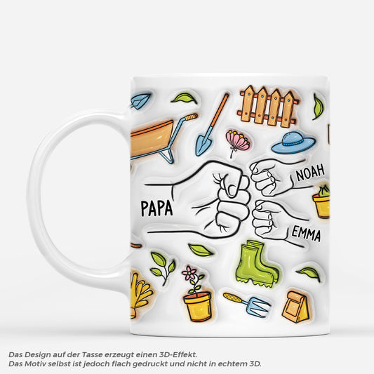4710MGE1 3d druck effekt kinder mit fausten gartengerate personalisierte tasse papa_ mama 4710M5K5B