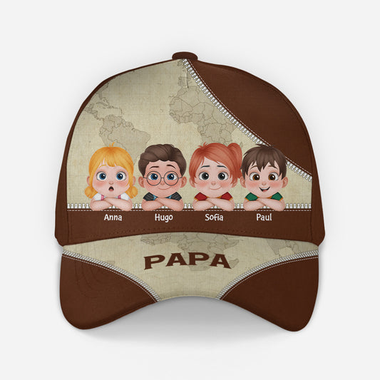 4713JGE2 papa und kinder weltkarte cap personalisieren 4713J6LMB