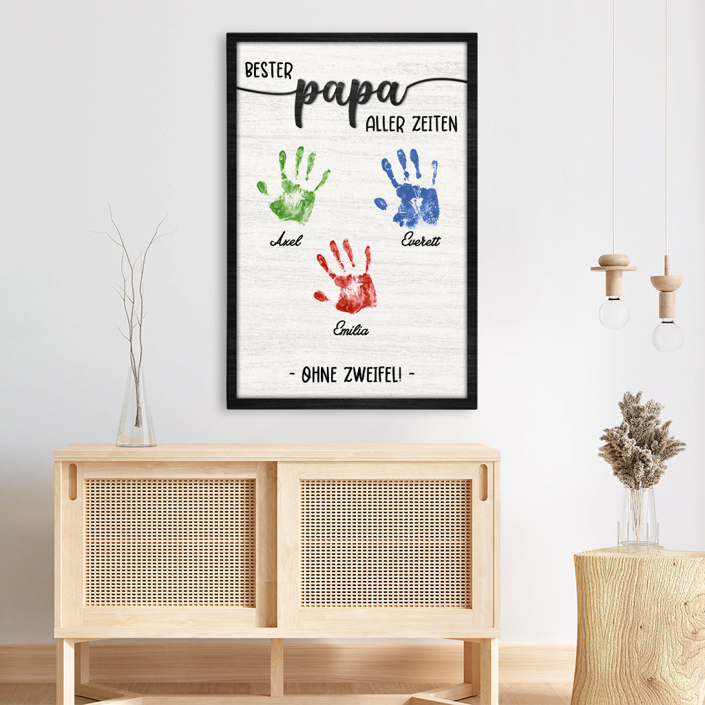 4744CGE3 bester papa aller zeiten ohne zweifel handabdruck personalisierte leinwand papa 4744C3QAB