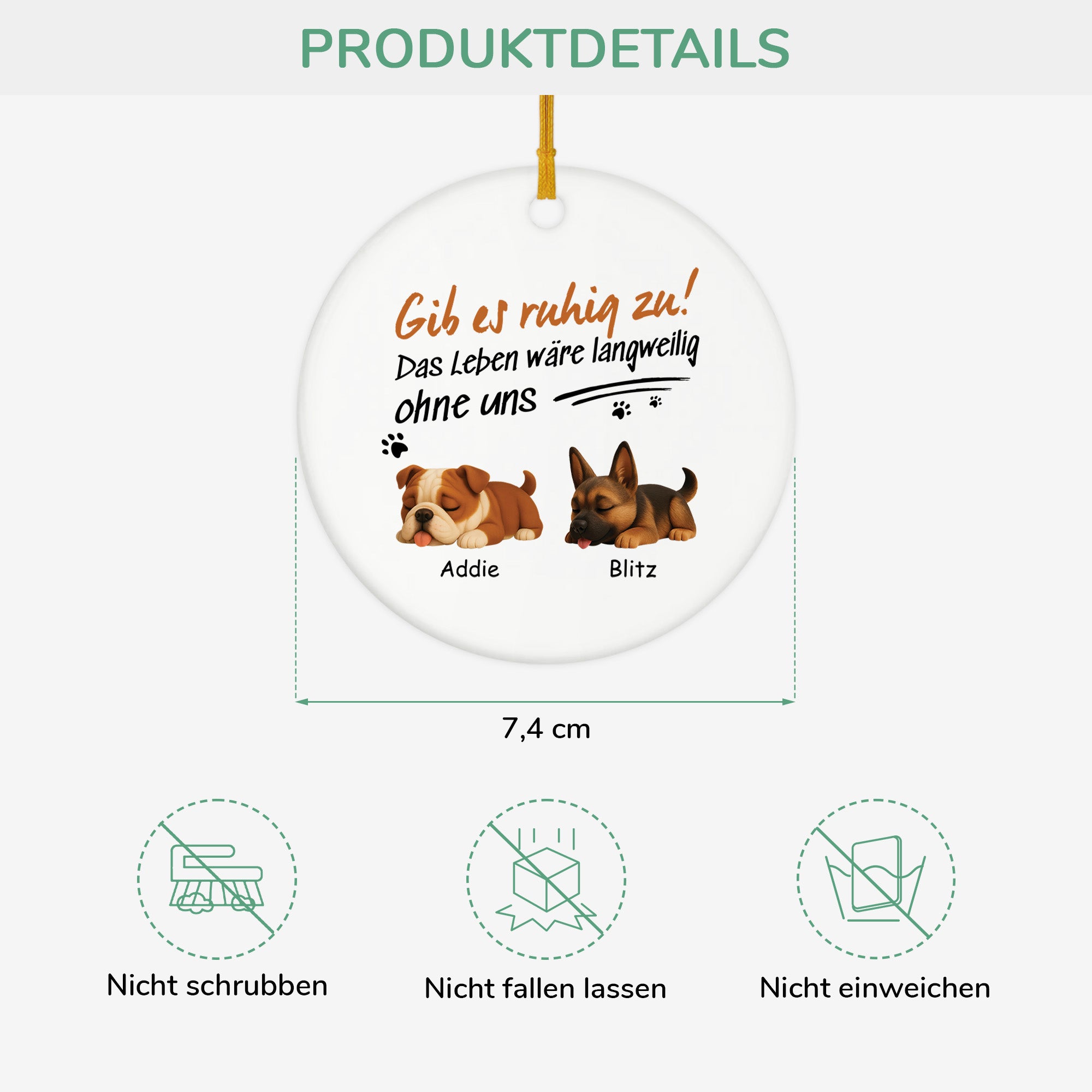 4756OGE3 ohne hund ist das leben eben doch langweilig personalisierte keramik ornamente hunde_ 4756OKM5C