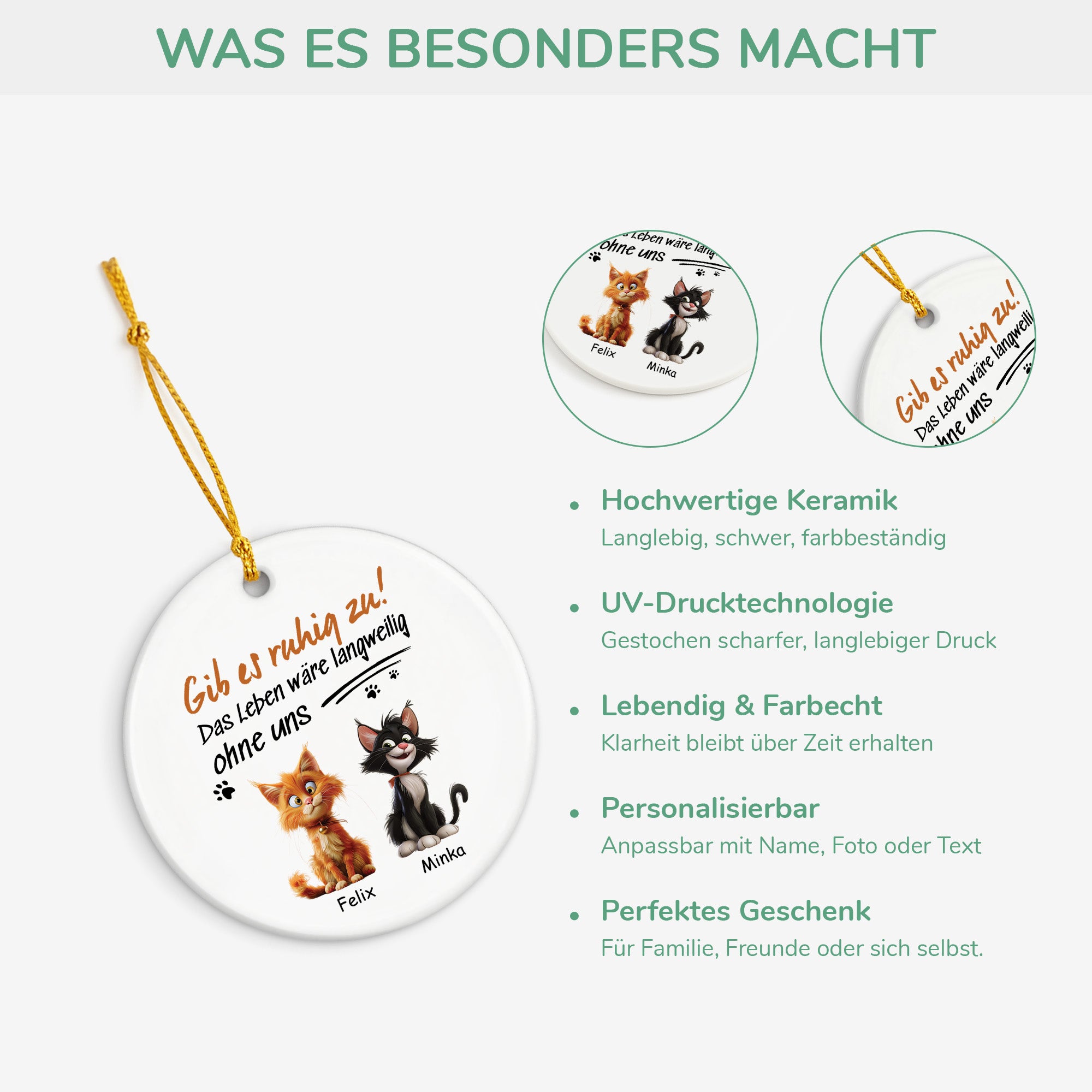 4756OGE4 ohne katze ist das leben eben doch langweilig personalisierte keramik ornamente katzen 4756OKM5D