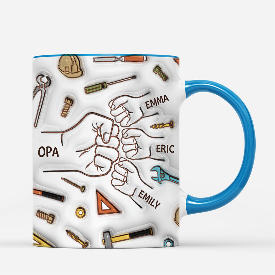 4780MGE3 3d druck effekt papa kinder werkzeug mit fausten personalisierte tasse papa 4780M5Q5B