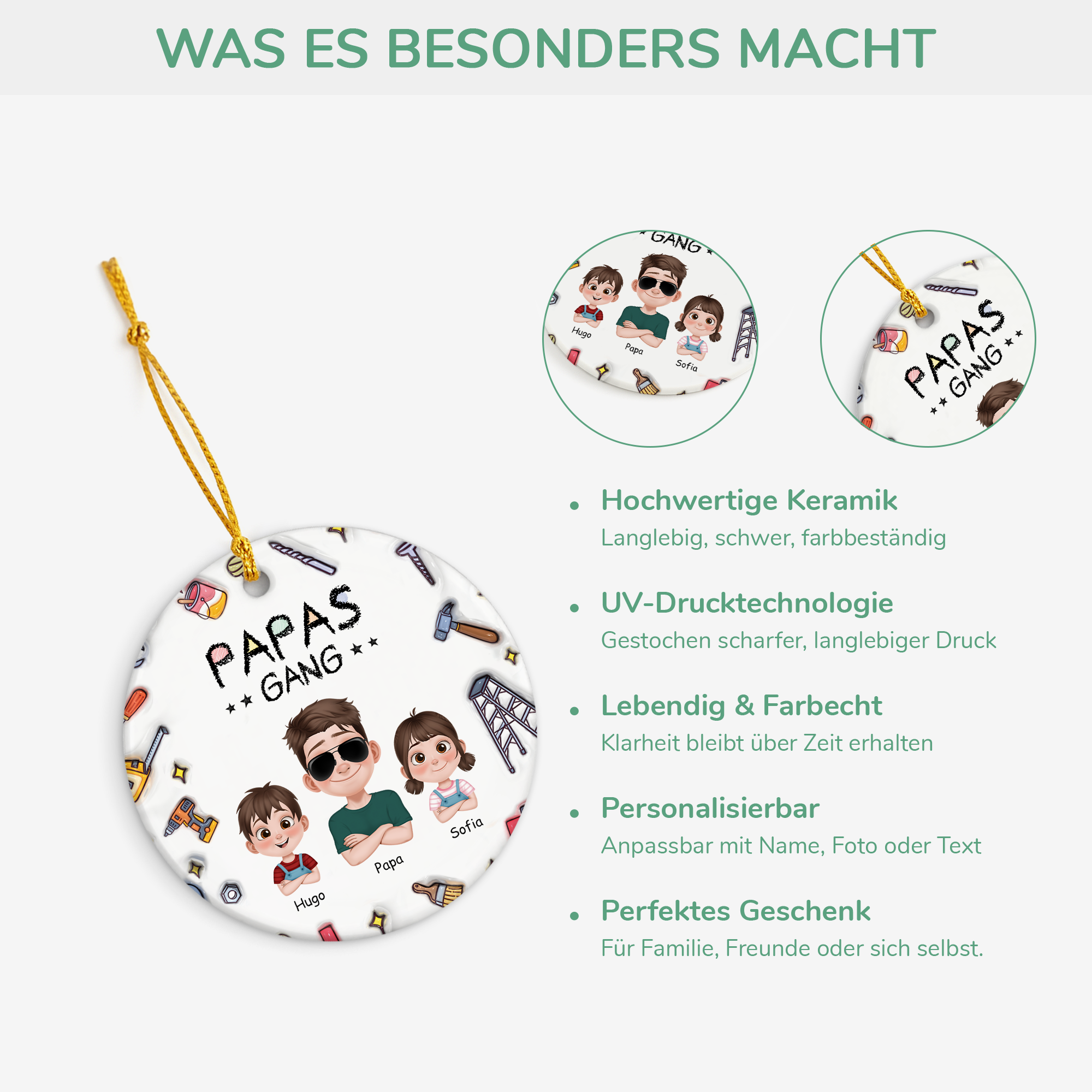 4785OGE4 3d druck effekt papas gang werkzeug cartoon personalisierte keramik ornamente papa 4785OKT0B