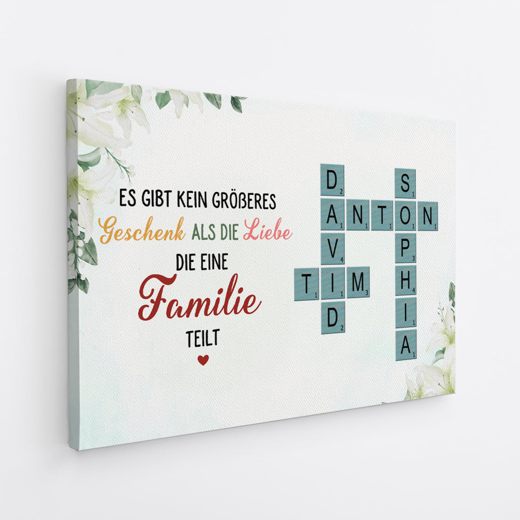 4787CGE2 familienliebe ist das grosste geschenk kreuzwortratsel personalisierte leinwand familie_ 4787C8QAC