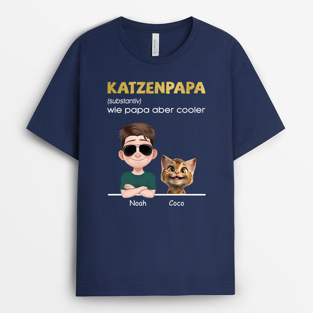 4808AGE2 definition katzenpapa cartoon schwarzes t shirt katze personalisiert 4808AKH0D