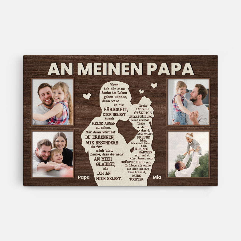4817CGE1 an meinen papa nachricht personalisierte leinwand papa mit foto 4817C5QAB