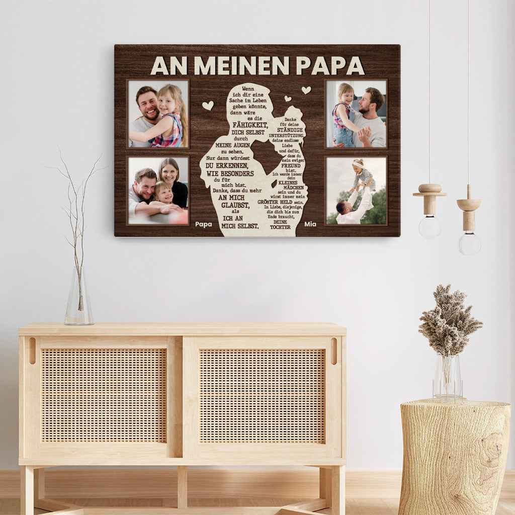 4817CGE3 an meinen papa nachricht personalisierte leinwand papa mit foto 4817C5QAB