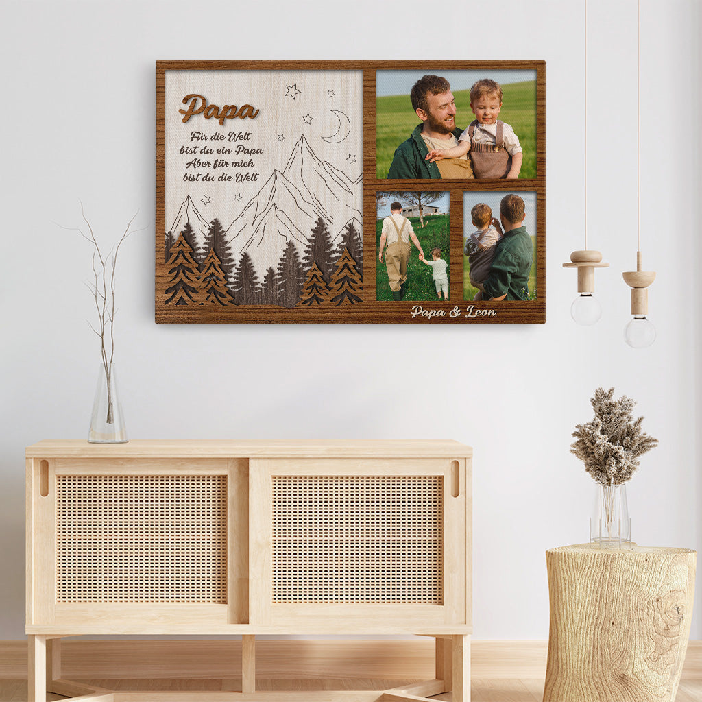 4818CGE3 fur uns bist du die welt personalisierte leinwand papa foto nachricht 4818C5ITB