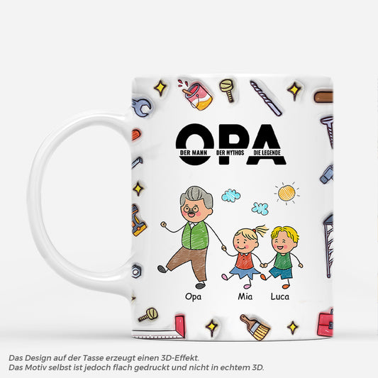 4824GE1 3d druck effekt papa der mann der mythos die legende personalisierte tasse papa 4824