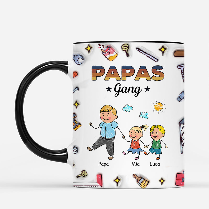 4825GE2 3d druck effekt papas gang werkzeuge strichmannchen personalisierte tasse papa 4825