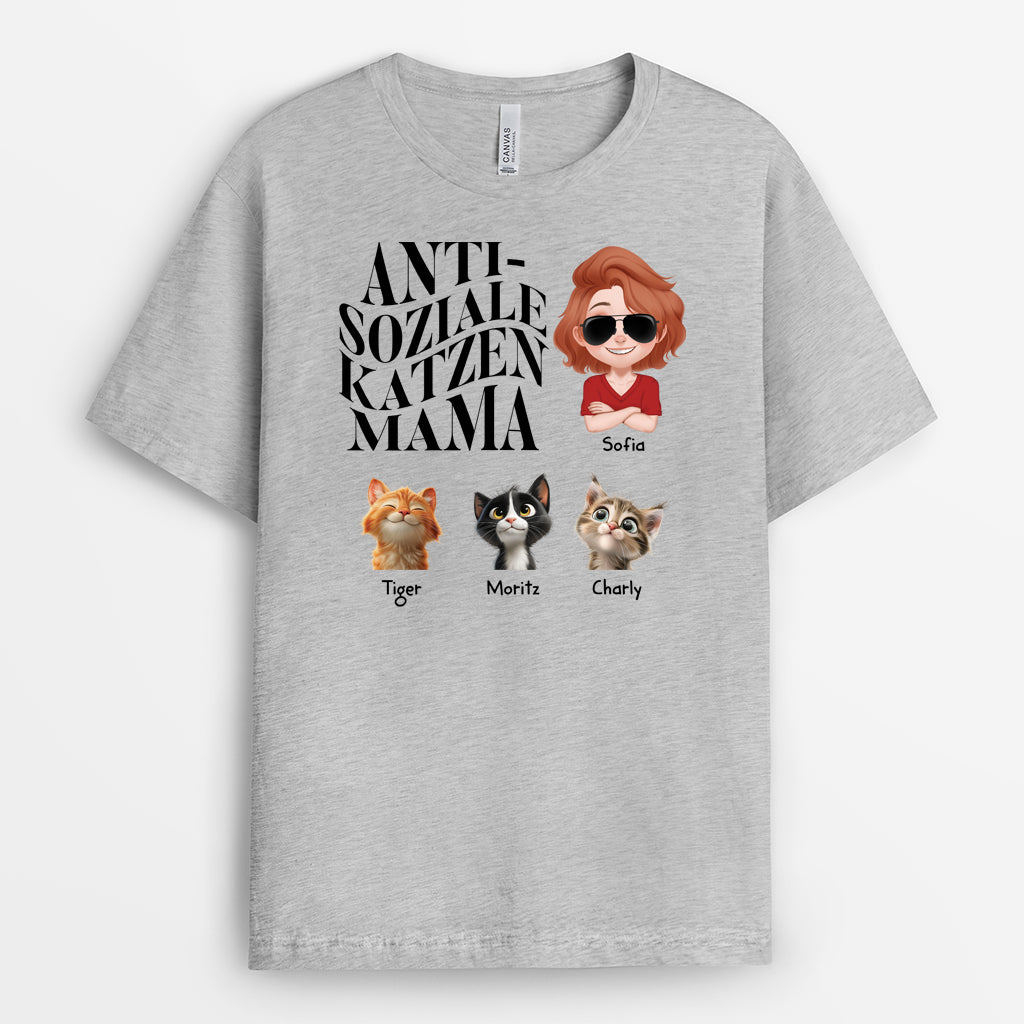 4830AGE2 ungeselliger katzenpapa personalisierte katze t shirts 4830AKYAD