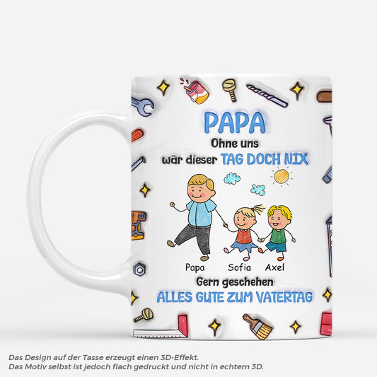 4831MGE1 3d druck effekt ohne uns war dieser tag doch nix strichmannchen personalisierte tasse papa_ 4831M