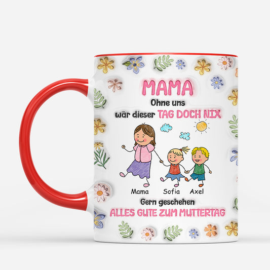 4831MGE2 3d druck effekt ohne uns war dieser tag doch nix strichmannchen personalisierte tasse papa_ 4831M