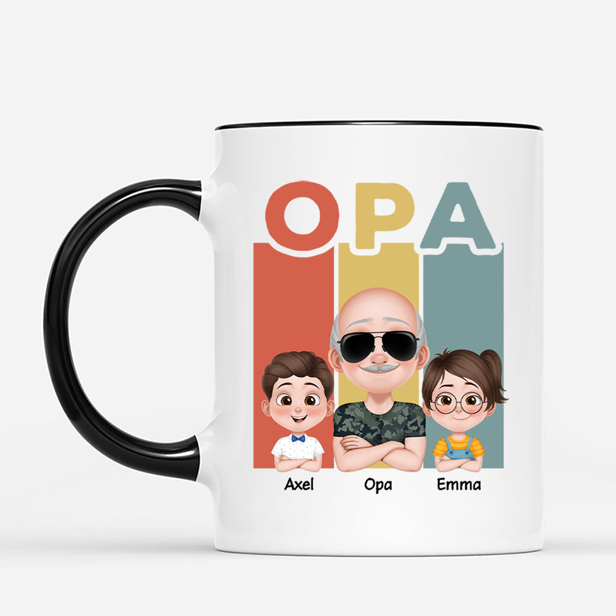 4846MGE2 papa cartoon retro armeemuster personalisierte tasse papa_ 4846M3T0B