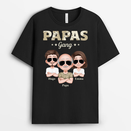 4853AGE1 papas gang erwachsene kinder weltkarte armeemuster schwarzes t shirt papa personalisiert_ 4853A5M0B