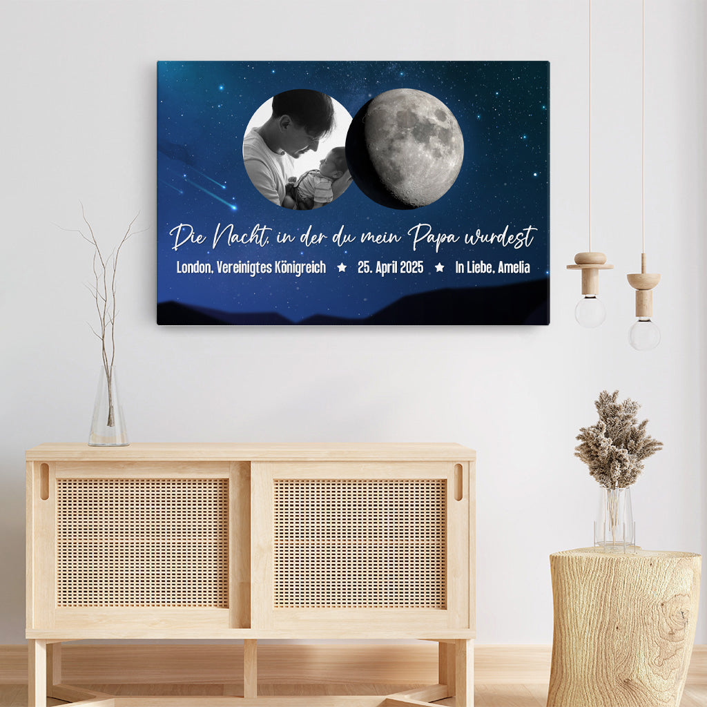 4893CGE3 die nacht in der du mein papa wurdest mondphase personalisierte leinwand papa mit foto 4893C5Q5B